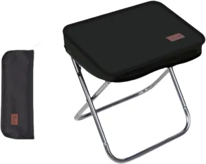 Pocket Handbag Stool，Pencil Bag Folding Stool for Sketching, Camping, Horse Tying, Fishing, Tourism, Leisure, Outdoor Small Stool(Black,Large)