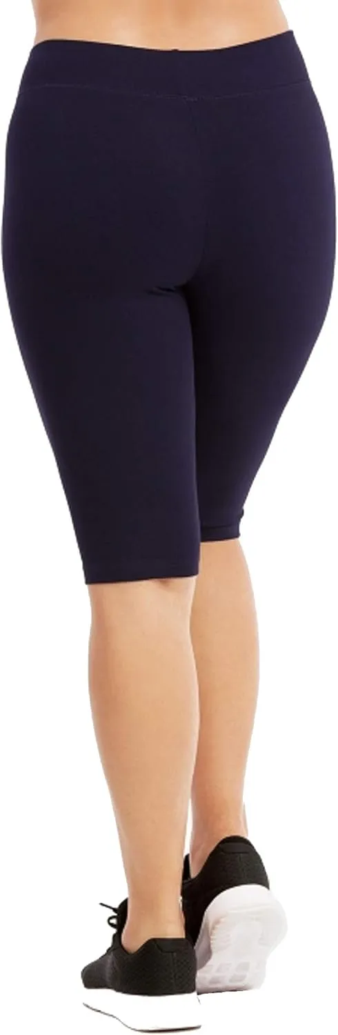 Popular Womens Bike Shorts Plus Size - Cotton Biker Bottoms. Bermuda Long Shorts for Women. Great Gym, Workout & Yoga