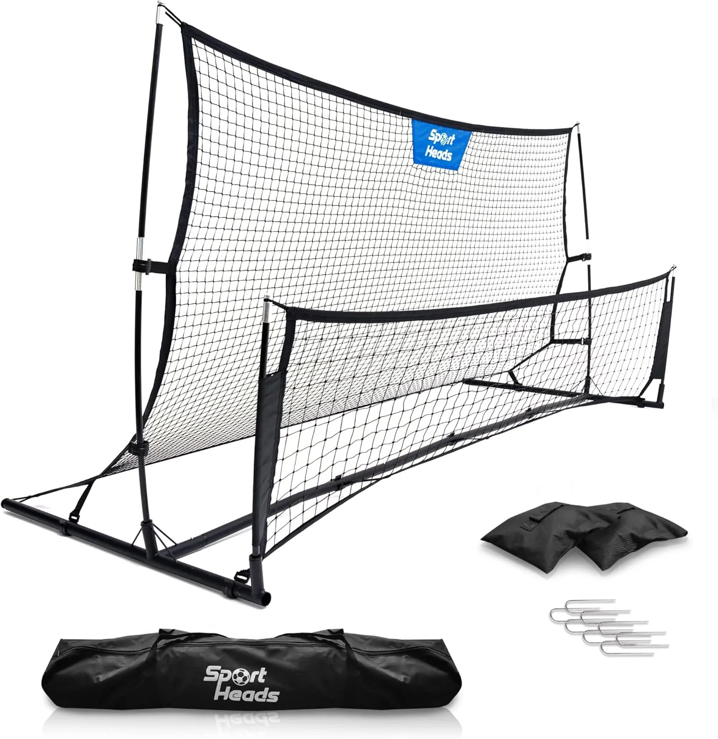 Portable Soccer Rebounder Trainer Net: 2-in-1 Volley, Passing, and Solo Skills Enhancement | Indoor & Outdoor Equipment - 7ft x 4ft