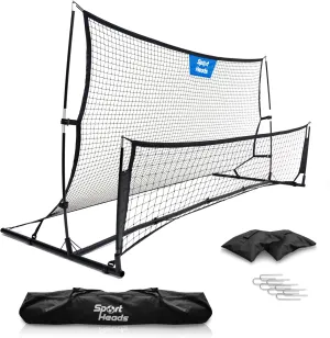 Portable Soccer Rebounder Trainer Net: 2-in-1 Volley, Passing, and Solo Skills Enhancement | Indoor & Outdoor Equipment - 7ft x 4ft