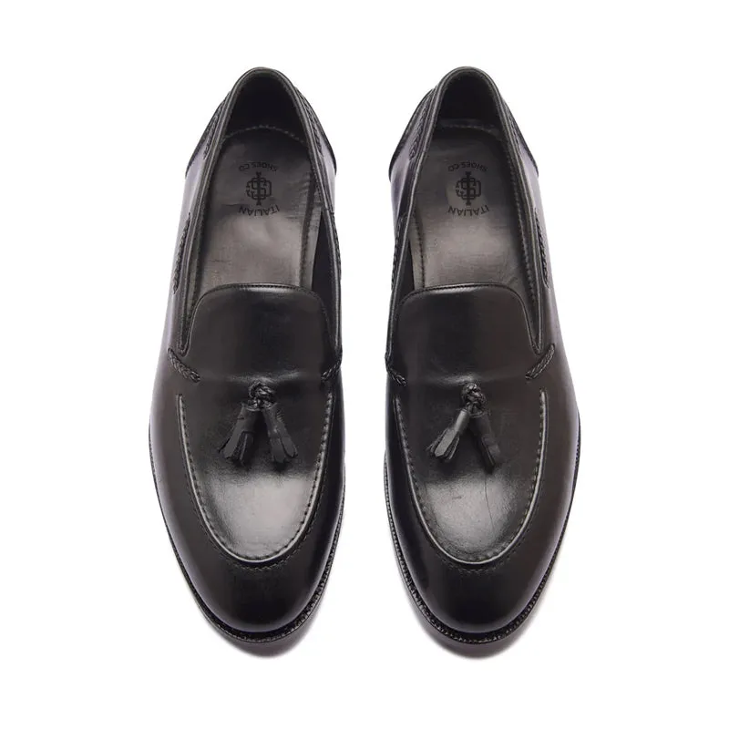 Premium Leather Slip-On Tassel Loafers