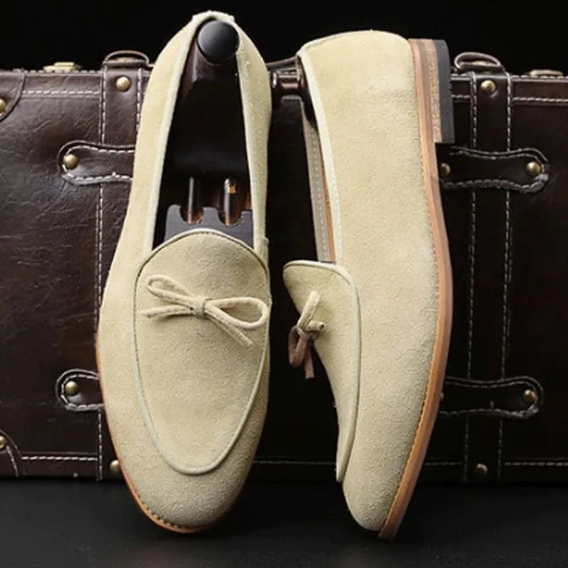 Premium Men's Suede Leather Penny Loafers with Chunky Platform, Round Toe, Non-Slip Lug Sole for Business and Casual Occasions