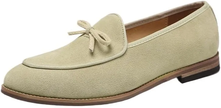 Premium Men's Suede Leather Penny Loafers with Chunky Platform, Round Toe, Non-Slip Lug Sole for Business and Casual Occasions