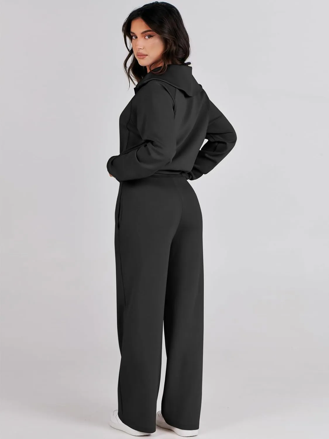 Prinbara Women 2 Piece Outfits Lounge Sets 2024 Winter Oversized Sweatshirt Wide Leg Pant Casual Matching Sweat Set Tracksuit