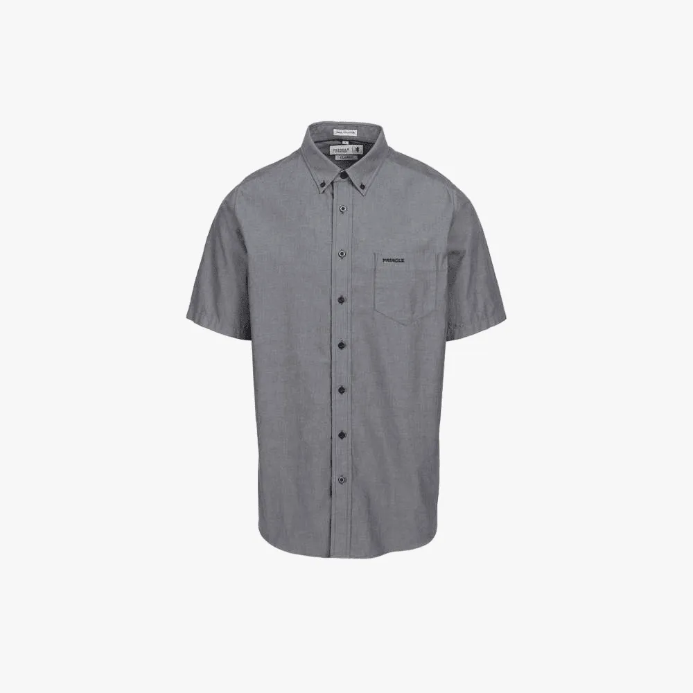 Pringle Mens Charlie Lighter Oxford Short Sleeve Shirt Navy