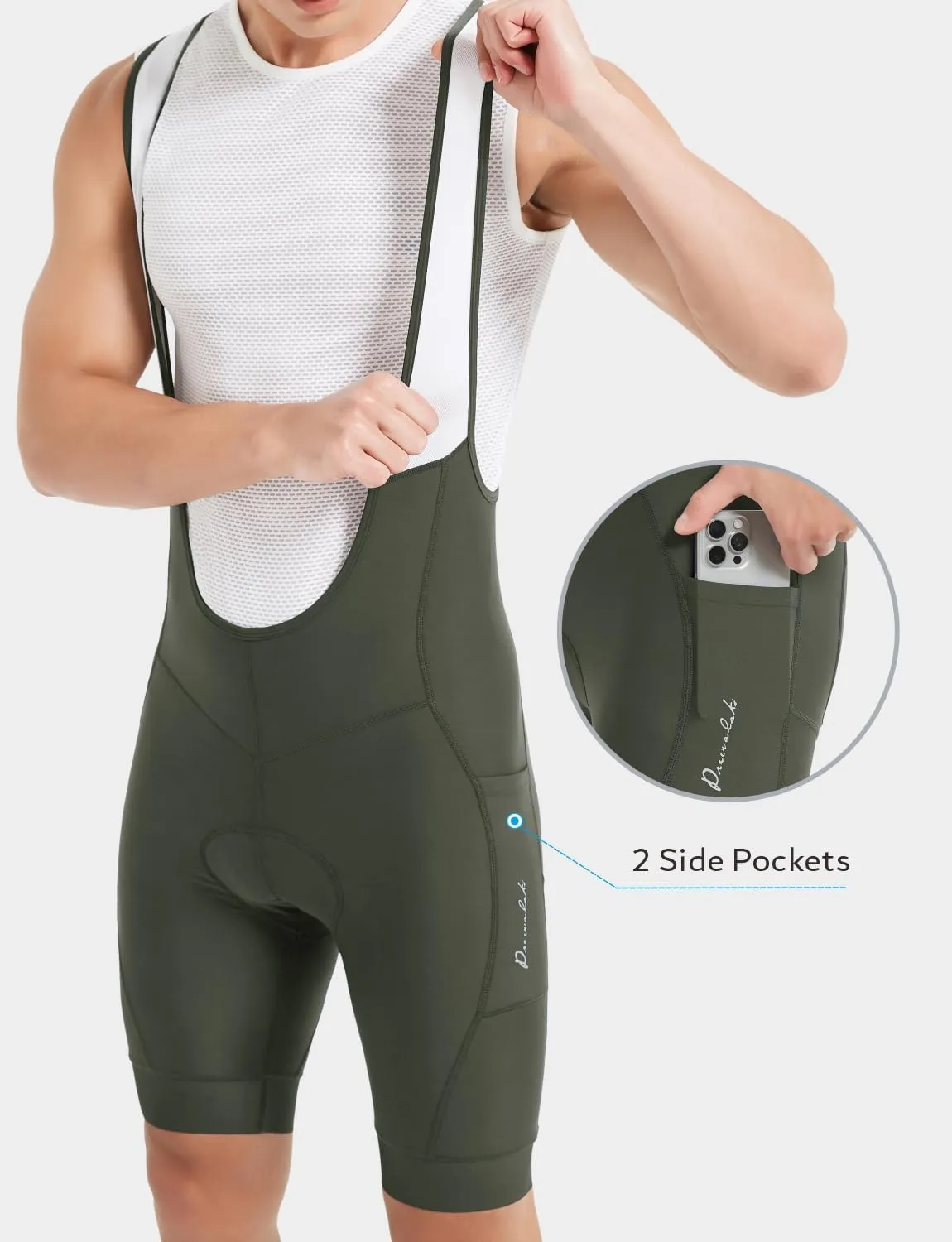 Przewalski Men’s 3D Padded Cycling Bike Bib Shorts, Bicycle Biking Bib Shorts