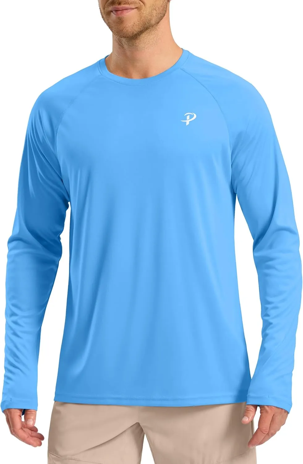Pudolla Men's Sun Protection Shirts UV SPF UPF 50  Rash Guard Long Sleeve Lightweight Quick Dry Brethable Swimming Fishing
