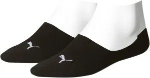 Puma Mens 2 Pair Footies Trainer Socks with Silicone Heel Grip 2-5 Unisex Black