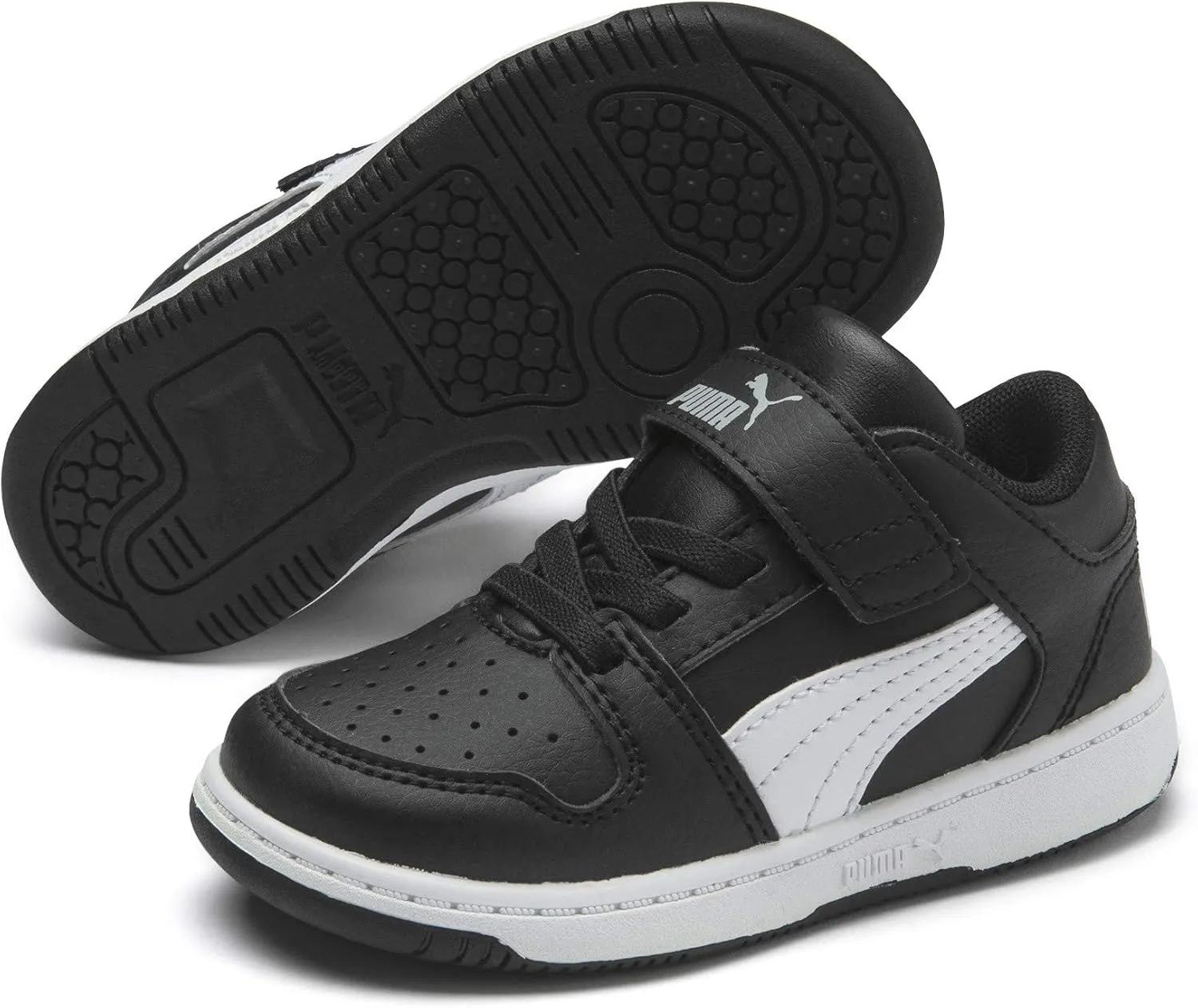 PUMA Unisex-Child Rebound Layup Hook and Loop Sneaker