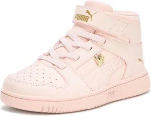 PUMA Unisex-Child Rebound Layup Mid Hook and Loop (Little Kid) Sneaker