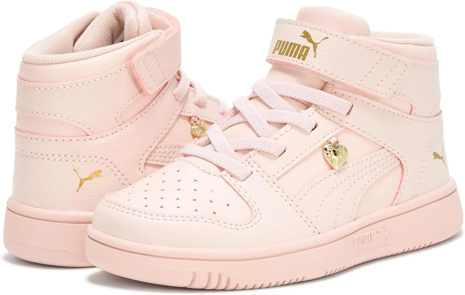 PUMA Unisex-Child Rebound Layup Mid Hook and Loop (Little Kid) Sneaker