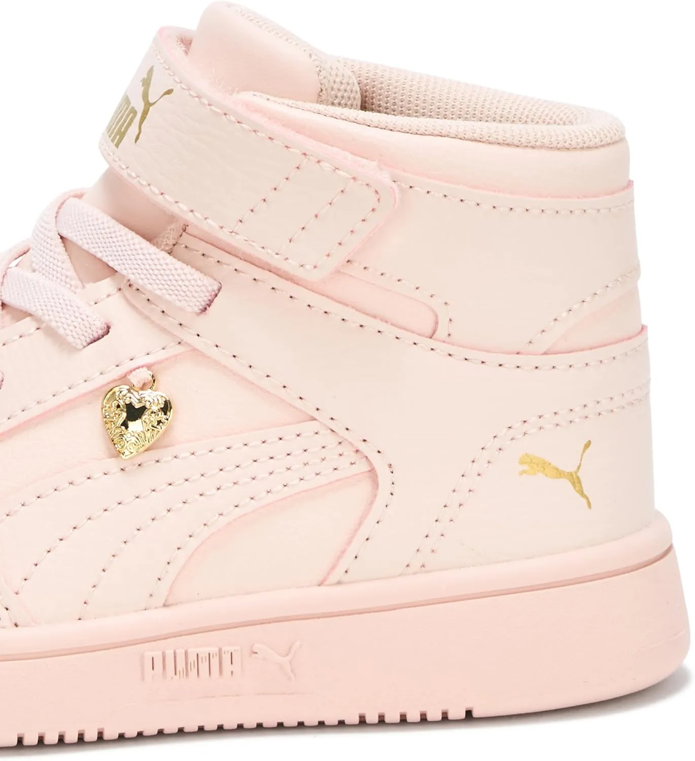 PUMA Unisex-Child Rebound Layup Mid Hook and Loop (Little Kid) Sneaker