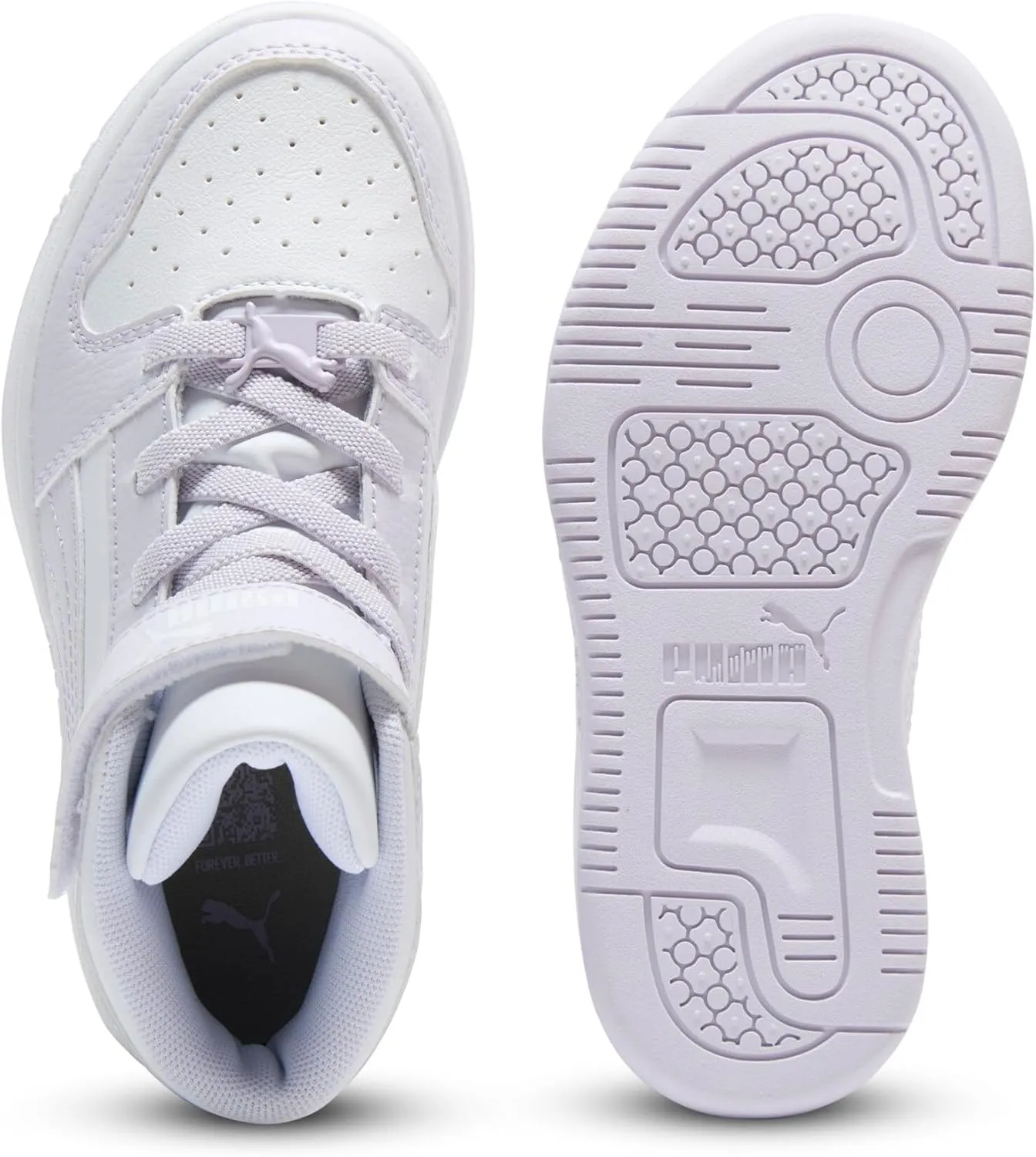 PUMA Unisex-Child Rebound Layup Mid Hook and Loop Sneaker