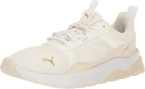 PUMA Womens Anzarun 2.0 Cross Trainer, Warm White-Alpine Snow-Gold, 11
