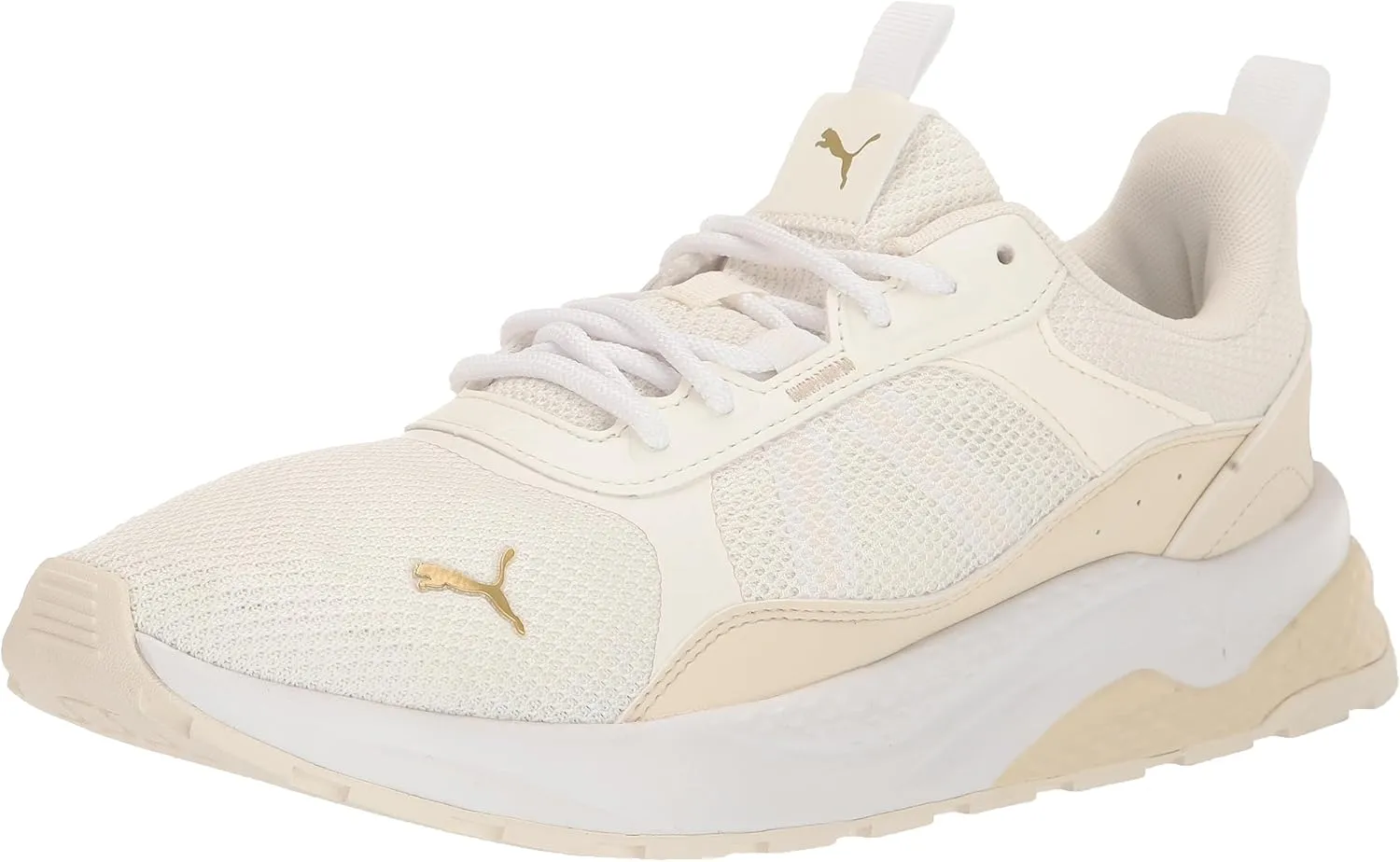PUMA Womens Anzarun 2.0 Cross Trainer, Warm White-Alpine Snow-Gold, 11