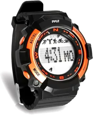 Pyle PSPTR19OR Digital Multifunction Sports Wrist Watch - Smart Fit Classic Men Women Sport Running Training Fitness Gear Tracker w/ Sleep Monitor, Pedometer, Alarm, Stopwatch, Backlight, Orange