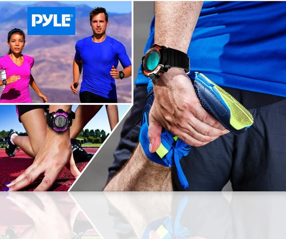 Pyle PSPTR19OR Digital Multifunction Sports Wrist Watch - Smart Fit Classic Men Women Sport Running Training Fitness Gear Tracker w/ Sleep Monitor, Pedometer, Alarm, Stopwatch, Backlight, Orange
