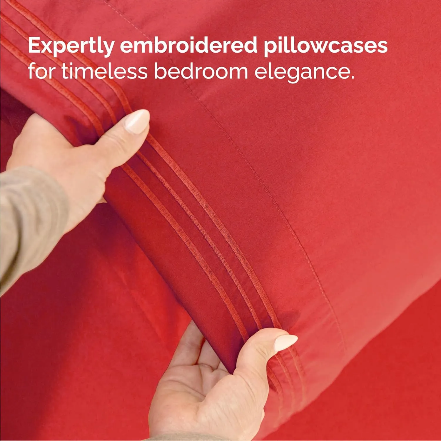 Queen Size 4 Piece Sheet Set - Comfy Breathable & Cooling Bed Sheets Set - Hotel Luxury Bedding for Women, Men, Kids & Teens - Deep Pockets, Easy Secure Fit, Super Soft & Wrinkle Free - Oeko-Tex - Red