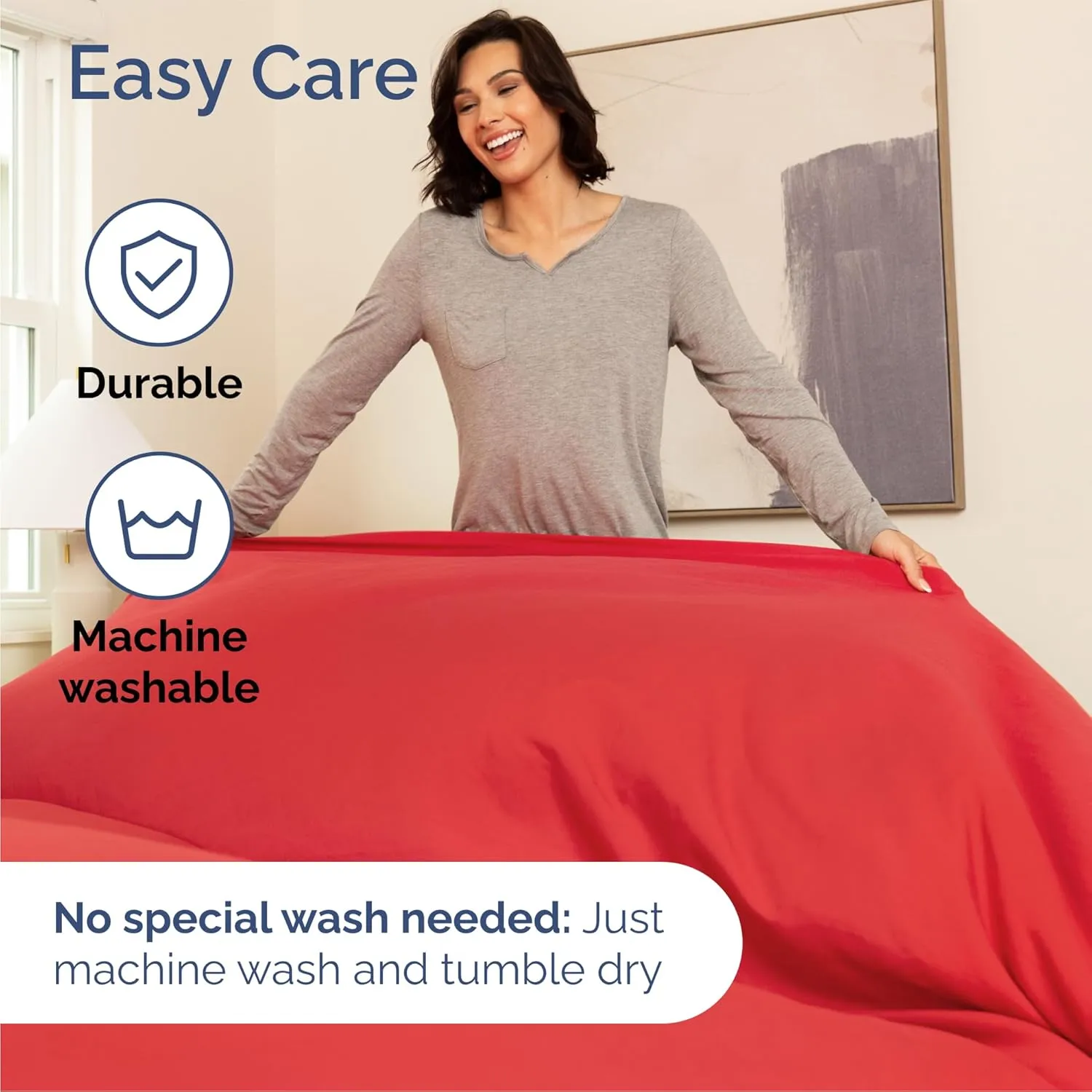 Queen Size 4 Piece Sheet Set - Comfy Breathable & Cooling Bed Sheets Set - Hotel Luxury Bedding for Women, Men, Kids & Teens - Deep Pockets, Easy Secure Fit, Super Soft & Wrinkle Free - Oeko-Tex - Red