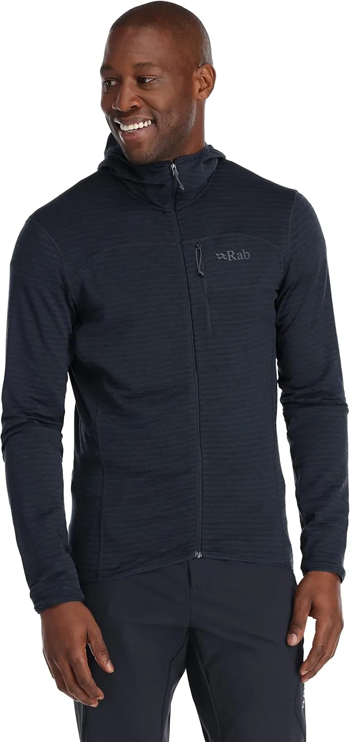 Rab Men's Ascendor Light Hoody Fleece Hooded Full-Zip Jacket for Climbing, Skiing, Backcountry Touring, & Mountaineering