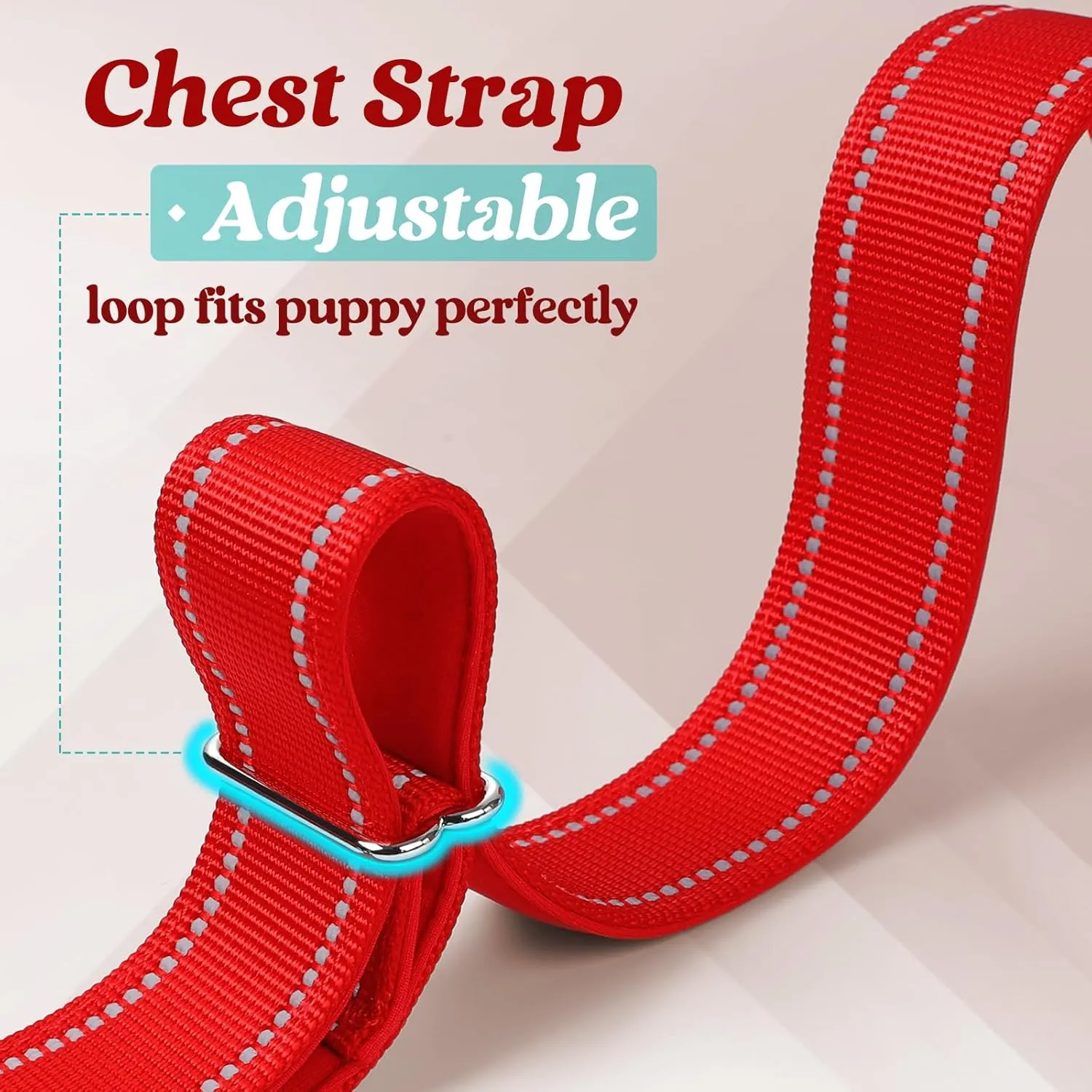 rabbitgoo Dog Harness No Pull, Quick Fit for Small Dogs with Soft Padded Handle, Chest Adjustable Reflective Pet Vest, No Choke Escape Proof for Walking Training, Red S