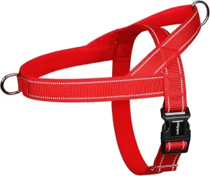 rabbitgoo Dog Harness No Pull, Quick Fit for Small Dogs with Soft Padded Handle, Chest Adjustable Reflective Pet Vest, No Choke Escape Proof for Walking Training, Red S