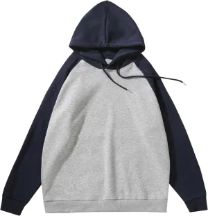 Raglan Sleeve Hoodie Casual Drawstring Long Sleeve Hoodies Tops Comfort Hooded Sweatshirts Pullover for Men Women