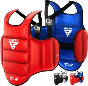 RDX Boxing Body Protector Reversible, Kickboxing MMA Muay Thai Chest Guard, Sparring Training Heavy Punching, Adjustable Shield, Martial Arts Upper Belly Protection Pad, Taekwondo TKD Vest