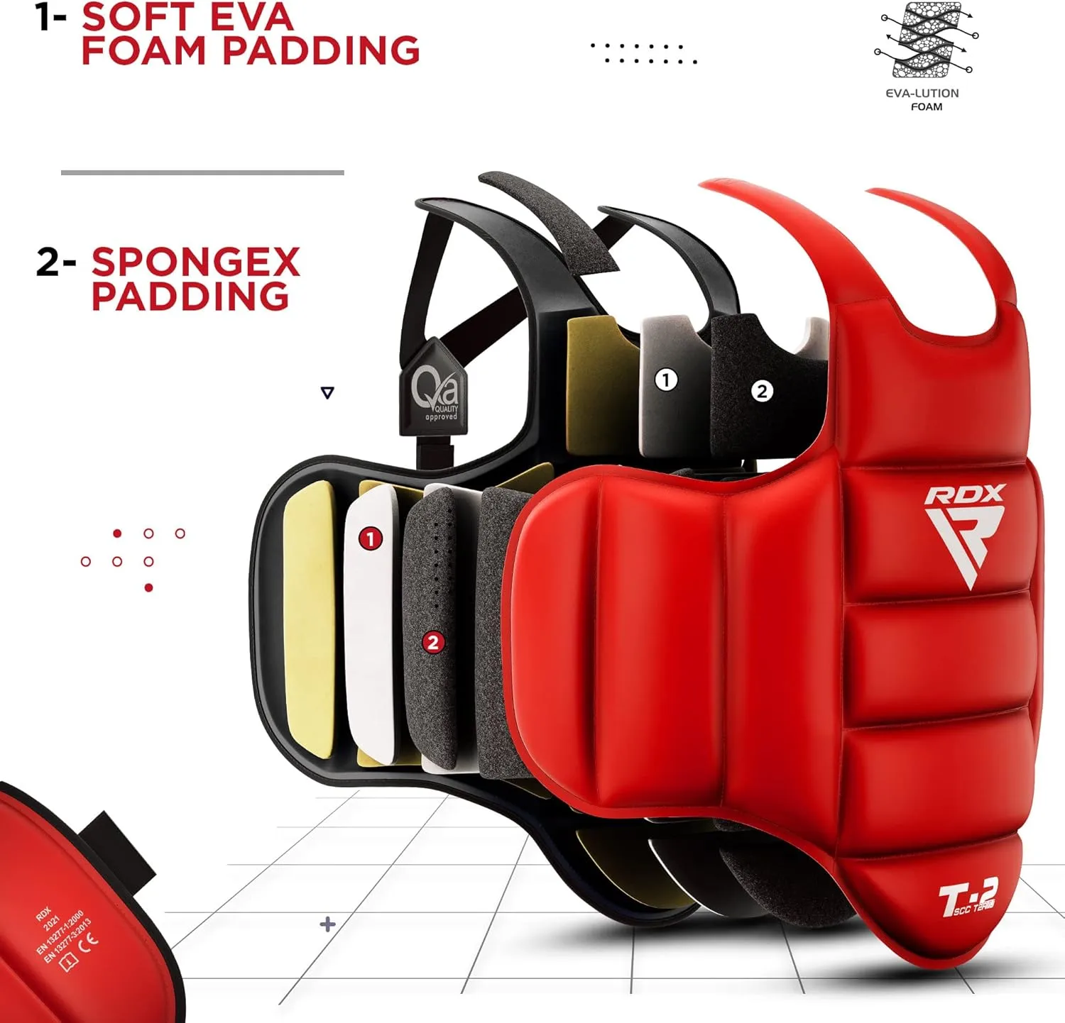 RDX Boxing Body Protector Reversible, Kickboxing MMA Muay Thai Chest Guard, Sparring Training Heavy Punching, Adjustable Shield, Martial Arts Upper Belly Protection Pad, Taekwondo TKD Vest
