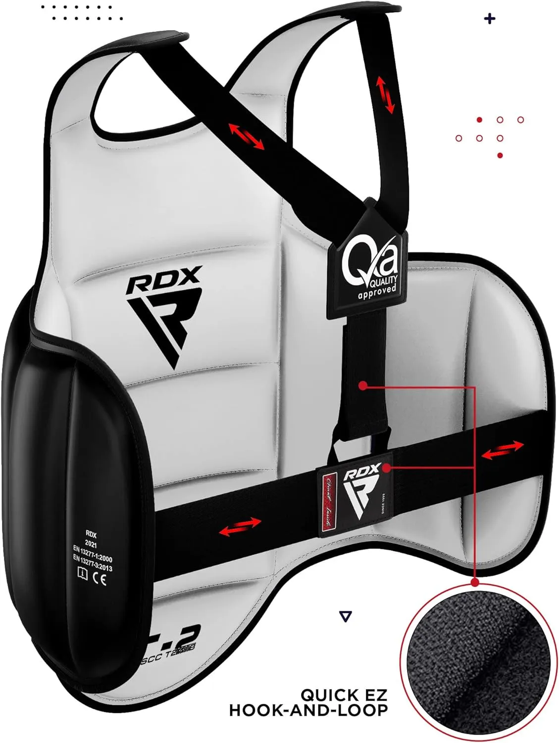 RDX Boxing Body Protector Reversible, Kickboxing MMA Muay Thai Chest Guard, Sparring Training Heavy Punching, Adjustable Shield, Martial Arts Upper Belly Protection Pad, Taekwondo TKD Vest
