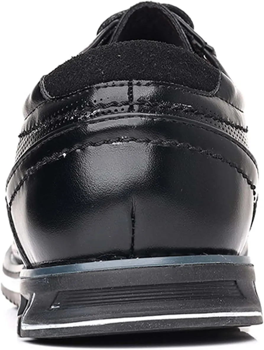 Recyphi Men's Dress Shoes Breathable Business Oxford Derby Orthopedic Leather Shoes Casual Walking Shoes Office Flats
