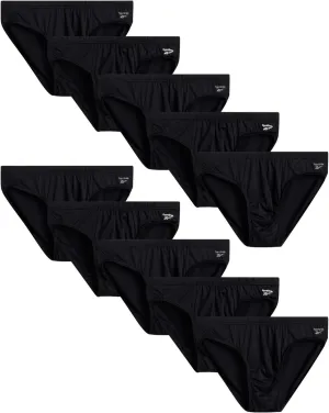 Reebok Men's Low Rise Briefs - 10 Pack Silky Touch Performance Underwear Briefs for Men, Tagless for Your Comfort (Size S-XL)