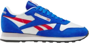 Reebok Unisex Classic Leather Trainers, Chalk Optimum Blue Vector Red, 5.5