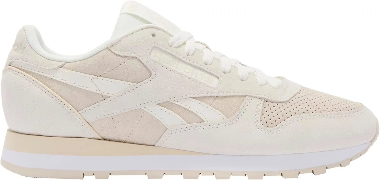 Reebok Unisex Classic Leather Trainers, Chalk Sand White, 5