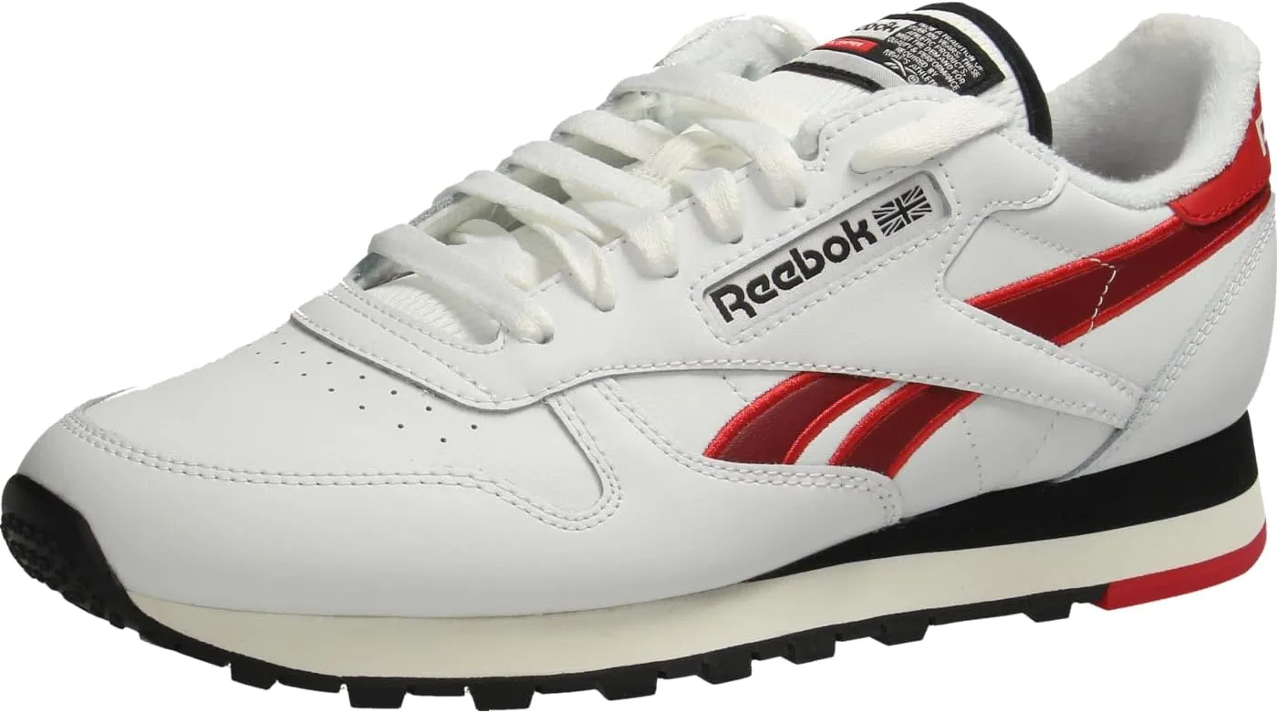Reebok Unisex Classic Leather Trainers, White Vectorred Black, 10