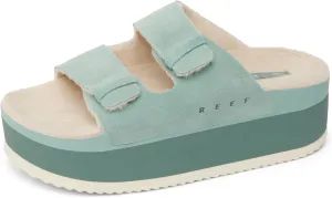 REEF Ojai Ciara Women's Platform Slide, Cozy Faux Fur Footbed, Full Grain Leather