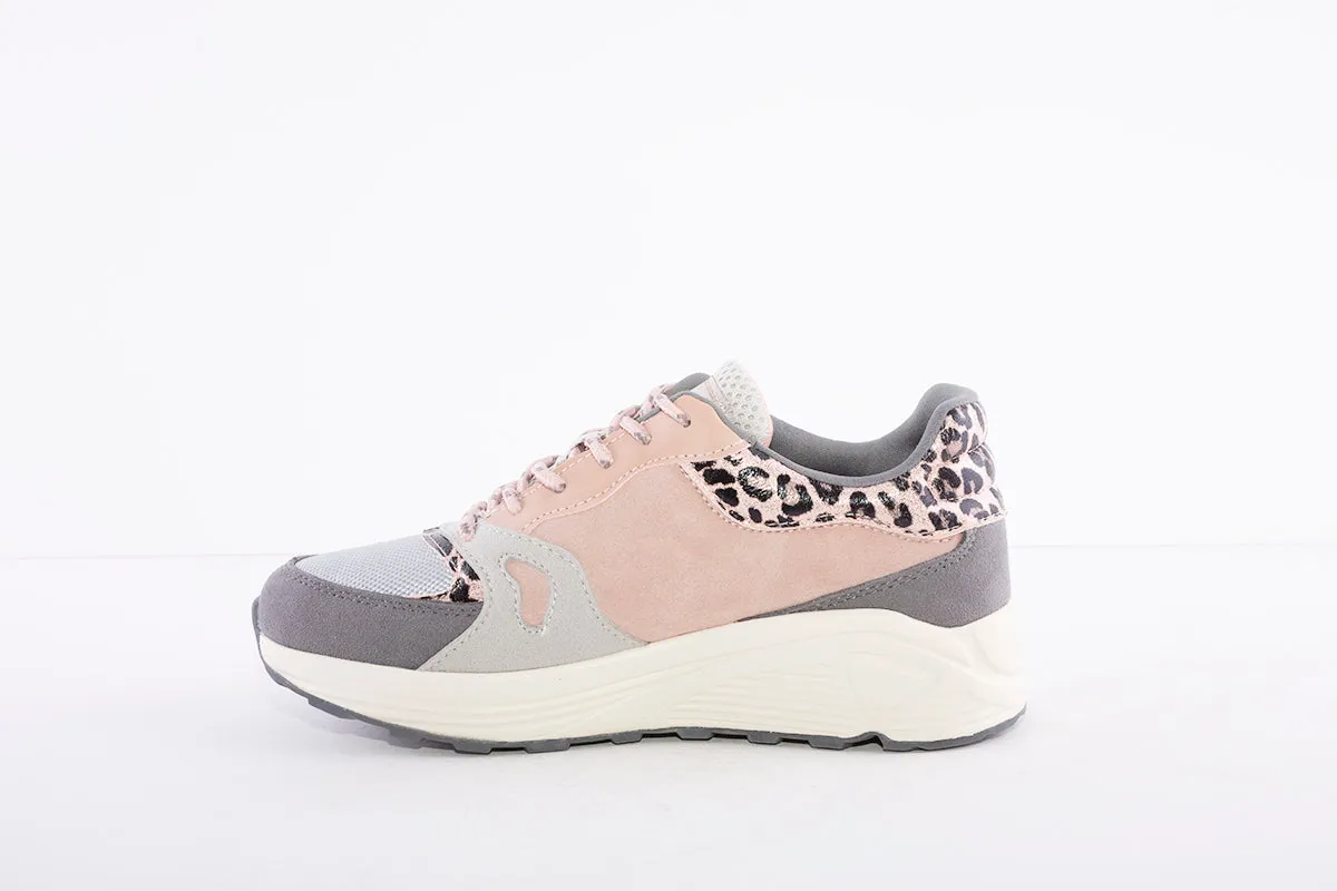 REFRESH - 76932 LACED FASHION TRAINER - PINK MULTI