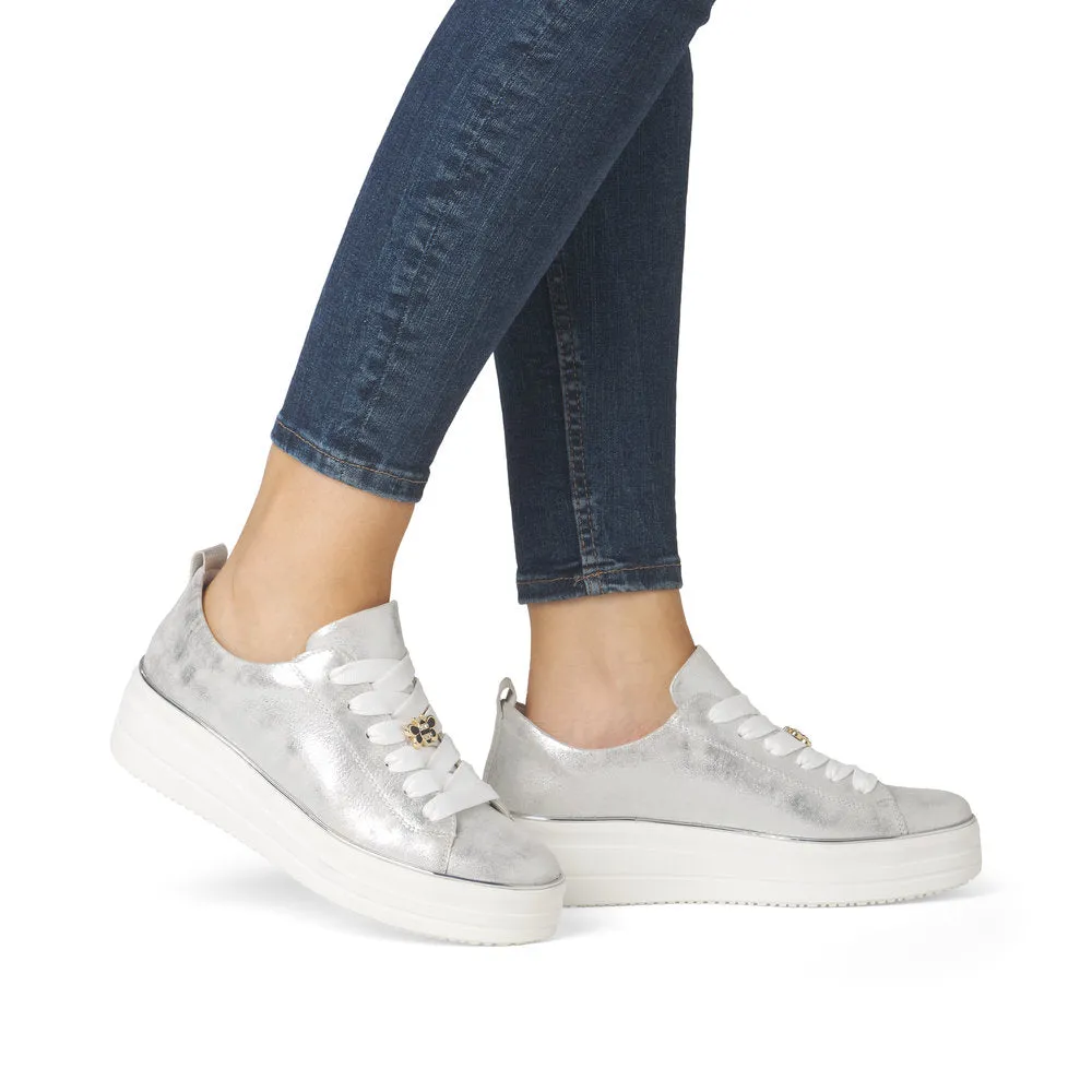 REMONTE - D1C03-81 JULIKA-LACED FASHION SHOE - SILVER