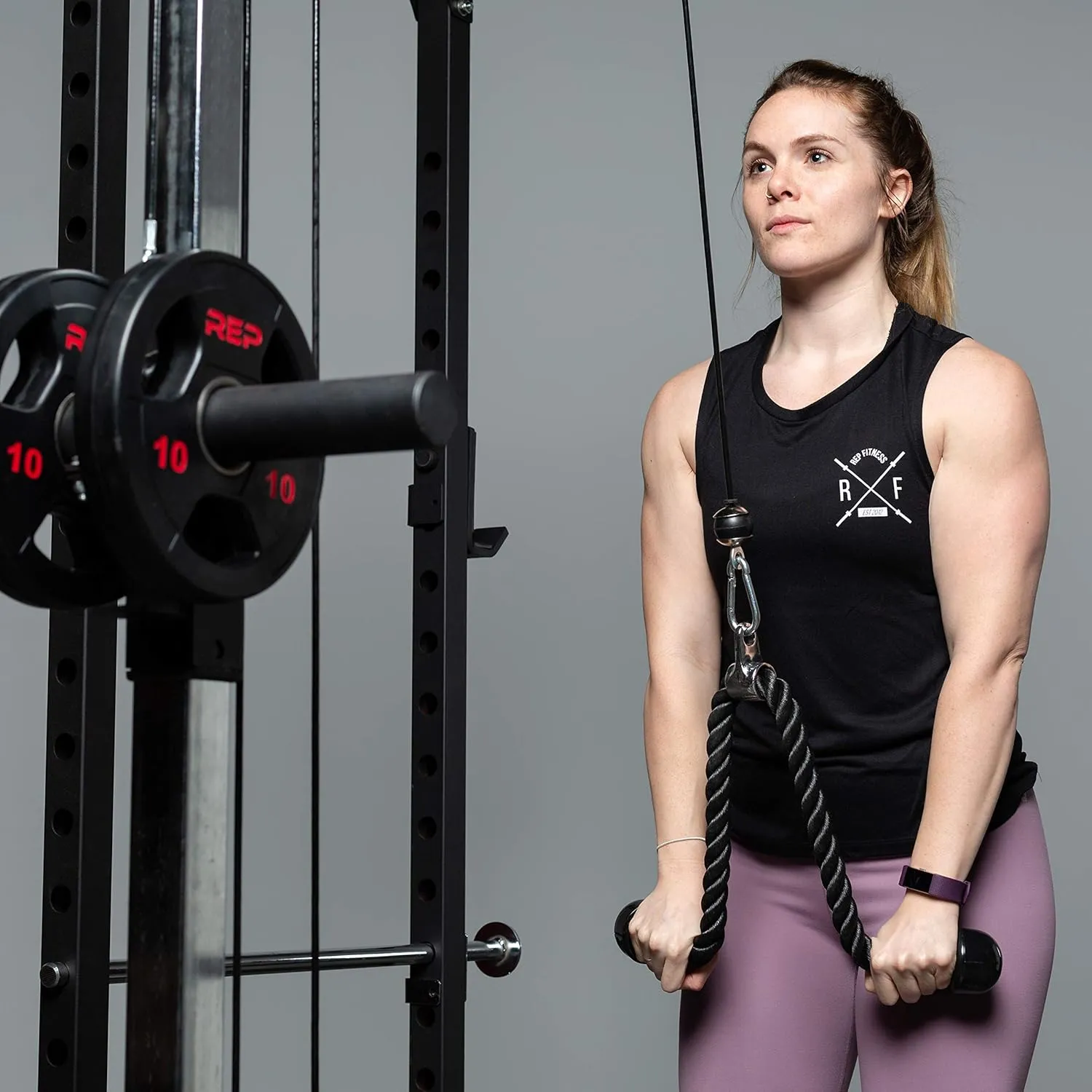 REP Fitness LAT Pulldown and Low Row Cable Machine Attachments and Functional Trainer Attachments – Curl Bar, D-Handle, Ankle Cuff, Tricep Rope, Sports Handle, Straight Bar, Row, Chinning Triangle