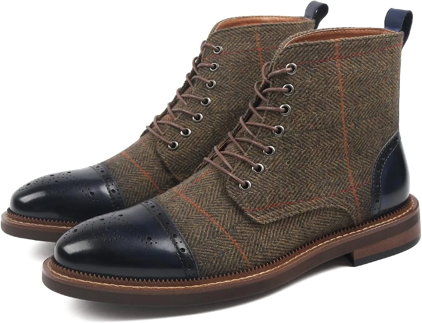 RITIZRN Men's Fashion Dress Boots Oxford Leather Boots Business Casual Comfortable Classic Men's Lace Up Boots