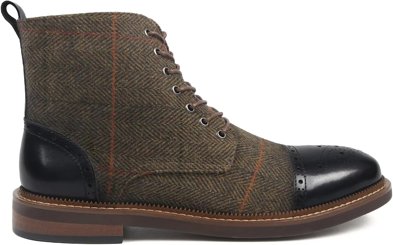 RITIZRN Men's Fashion Dress Boots Oxford Leather Boots Business Casual Comfortable Classic Men's Lace Up Boots