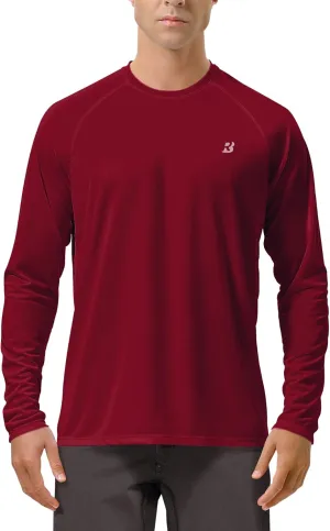 Roadbox Mens UPF 50  UV Sun Protection Shirts Outdoor Long Sleeve SPF Rash Guard for Fishing Hiking Swimming Running