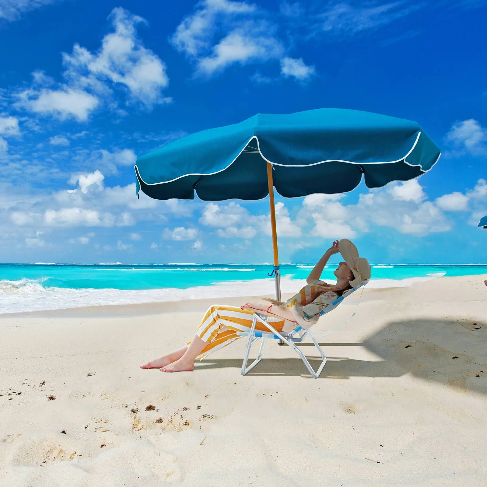 Rootz Beach Chair - Strandstuhl - Camping Chair - Adjustable Comfort - 64cm x 53cm x 87cm