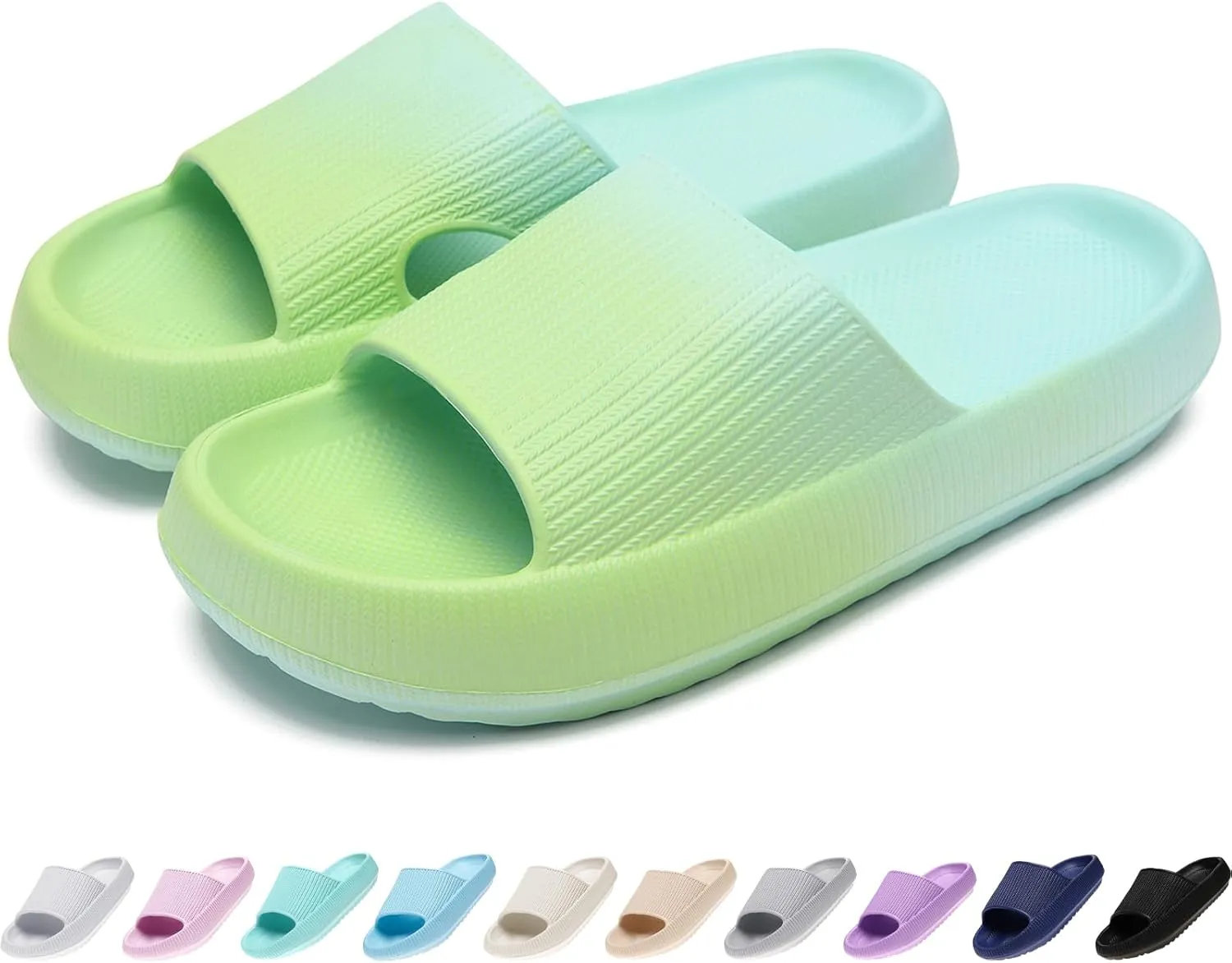 rosyclo Cloud Slides for Kids, Toddler Pillow Slippers Shower Bathroom Non-Slip Open Toe Super Soft Comfy Thick Sole Cozy Boys Girls Home House Cloud Cushion Slide Sandals for Indoor Outdoor Shoes