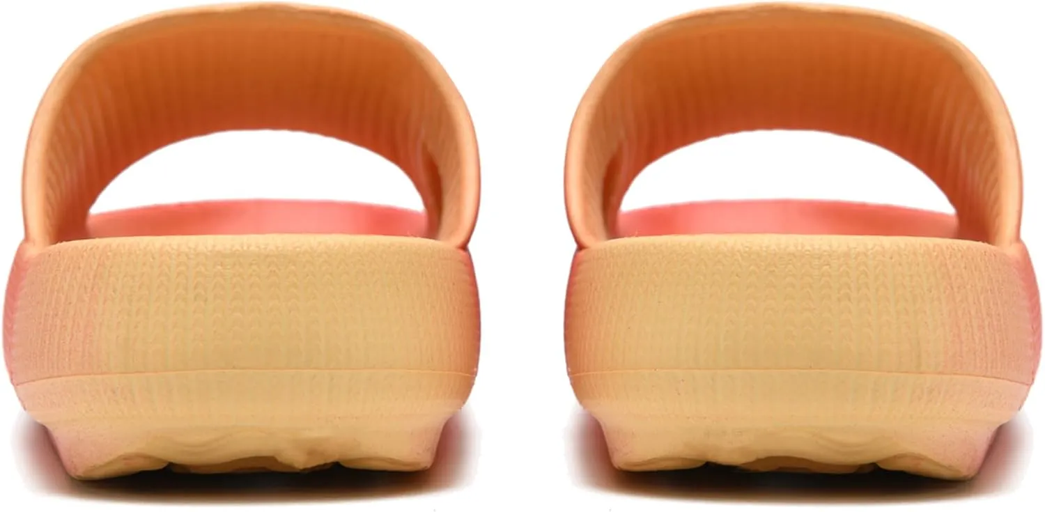 rosyclo Cloud Slides for Kids, Toddler Pillow Slippers Shower Bathroom Non-Slip Open Toe Super Soft Comfy Thick Sole Cozy Boys Girls Home House Cloud Cushion Slide Sandals for Indoor Outdoor Shoes