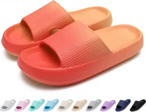 rosyclo Cloud Slides for Kids, Toddler Pillow Slippers Shower Bathroom Non-Slip Open Toe Super Soft Comfy Thick Sole Cozy Boys Girls Home House Cloud Cushion Slide Sandals for Indoor Outdoor Shoes