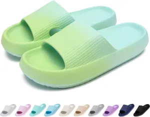 rosyclo Cloud Slides for Kids, Toddler Pillow Slippers Shower Bathroom Non-Slip Open Toe Super Soft Comfy Thick Sole Cozy Boys Girls Home House Cloud Cushion Slide Sandals for Indoor Outdoor Shoes