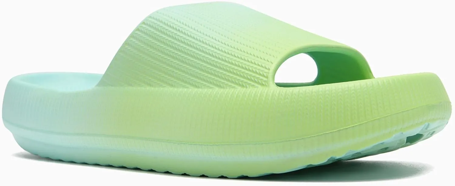 rosyclo Cloud Slides for Kids, Toddler Pillow Slippers Shower Bathroom Non-Slip Open Toe Super Soft Comfy Thick Sole Cozy Boys Girls Home House Cloud Cushion Slide Sandals for Indoor Outdoor Shoes