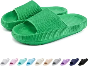rosyclo Cloud Slides for Kids, Toddler Pillow Slippers Shower Bathroom Non-Slip Open Toe Super Soft Comfy Thick Sole Cozy Boys Girls Home House Cloud Cushion Slide Sandals for Indoor Outdoor Shoes