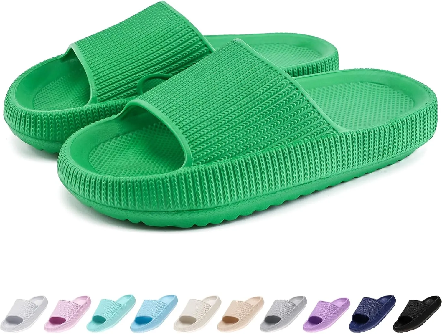 rosyclo Cloud Slides for Kids, Toddler Pillow Slippers Shower Bathroom Non-Slip Open Toe Super Soft Comfy Thick Sole Cozy Boys Girls Home House Cloud Cushion Slide Sandals for Indoor Outdoor Shoes